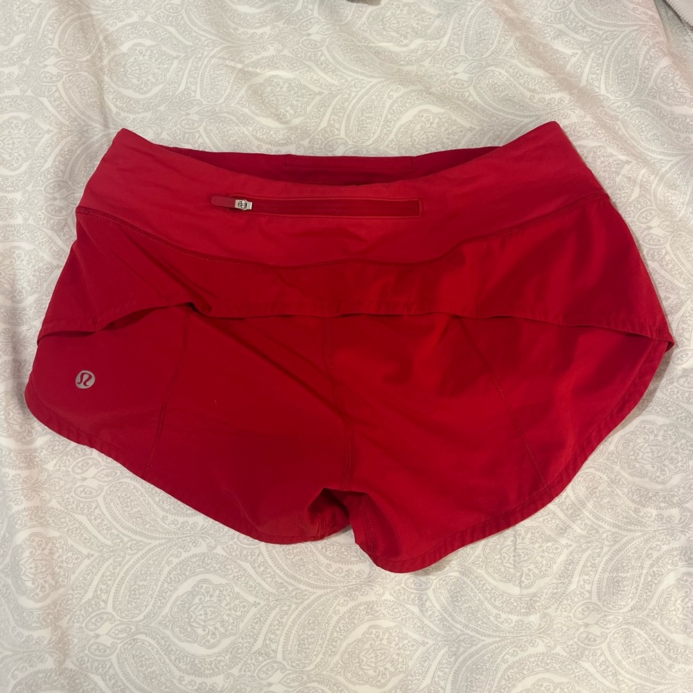 lululemon athletica Red speed up Shorts